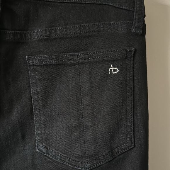 RAG & BONE DOUBLE HEM CROP FLARE JEANS SIZE 27 BLACK & CHARCOAL - Picture 4 of 7